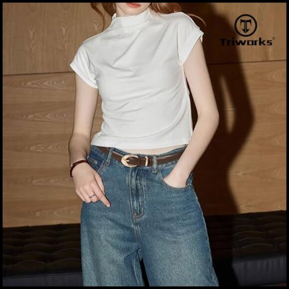 Faux Leather Skinny Belt with Gold Buckle for Jeans and Dresses main image 4